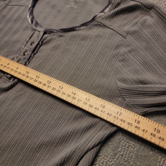 Eddie Bauer Women’s L Henley Shirt Long Sleeve Thermal Velour Collar - Picture 7 of 8